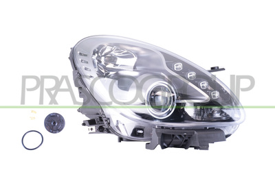 OPTICA DERECHA H7+H1 ELECTRICA-CON MOTOR-CON LUZ DIURNA-NEGRA-LED