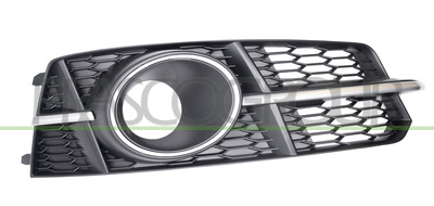 REJILLA DERECHA PARACHOQUES DELANTERO-NEGRA-CON AGUJERO PARA FUNCION DE REGULADOR DE VELOCIDAD-CON MOLDURA SILVER MOD. S-LINE