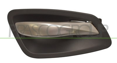 MANECILLA INTERIOR DELANTERA IZQUIERDA CON PALANCA CROMADA/SATINADA-ESCUDO NEGRO