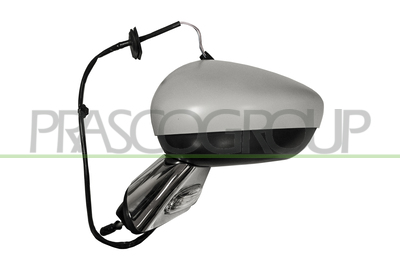 ESPEJO IZQUIERDO-ELECTRICO-IMPRIMADO-CON PILOTO-BASE CROMADA-CONVEXO-5PINESS
