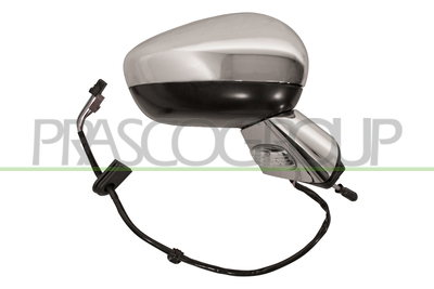 ESPEJO DERECHO-ELECTRICO-IMPRIMADO-TERMICO-ABATIBLE-CON PILOTO-BASE CROMADA-CARCASA CROMADA-CONVEXO-11PINESS