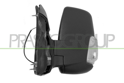 ESPEJO IZQUIERDO-ELECTRICO-NEGRO-TERMICO-ABATIBLE-CON PILOTO BLANCO-BRAZO CORTO-CONVEXO-8 PINES