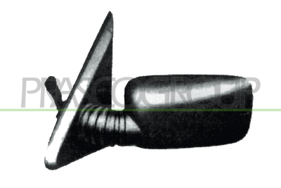 ESPEJO IZQUIERDO-CON LEVA-NEGRO-CONVEXO-CROMADO
