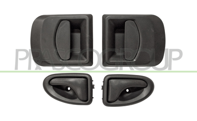 JUEGO DE MANECILLAS INTEROIR+EXTERIOR NEGRO