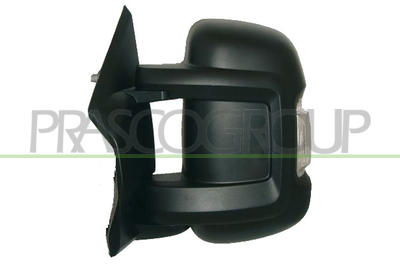 ESPEJO IZQUIERDO-MANUAL-NEGRO-CON PILOTO-BRAZO CORTO-CONVEXO-BOMBILLA 5W