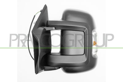 ESPEJO IZQUIERDO-MANUAL-NEGRO-CON PILOTO-CONVEXO-BRAZO CORTO-BOMBILLA 16W