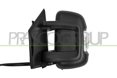 ESPEJO IZQUIERDO-ELECTRICO-NEGRO-TERMICO-ABATIBLE-CON PILOTO Y BOMBILLA 16W-CON SONDA-CON BLIS-BRAZO CORTO-CONVEXO-14 PINES