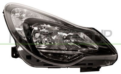 OPTICA DERECHA H7+H1 ELECTRICA-CON MOTOR-NEGRA