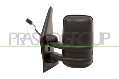 ESPEJO IZQUIERDO-ELECTRICO-NEGRO-TERMICO-CONVEXO/CROMADO-BRAZO CORTO