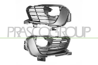 KIT REJILLA PARACHOQUES NEGRA-GRANULADA-CON AGUJEROS ANTINIEBLA-(DERECHA+IZQUIERDA)-PARA PROYECTOR HALOGENO