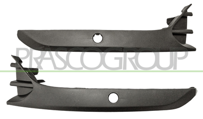 KIT MOLDURAS PARACHOQUES DELANTERO-NEGRO GRANULADO-CON AGUJEROS SENSORES+SOPORTES (DERECHA+IZQUIERDA)