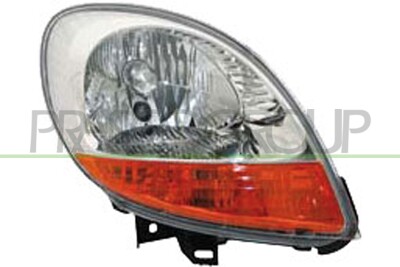 OPTICA DERECHA H4 ELECTRICA-CROMADA-SIN MOTOR-PILOTO AMBAR
