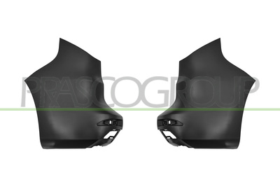 KIT PUNTA PARACHOQUES TRASERO-NEGRO-LISO PARA IMPRIMAR-(DERECHA+IZQUIERDA)-(2 PIEZAS)