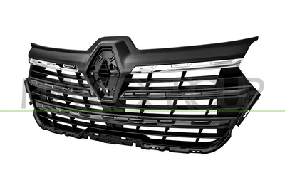 REJILLA-NEGRA-GRANULADA-CON 2 MOLDURAS CROMADAS Y 3 NEGRA-BRILLANTE
