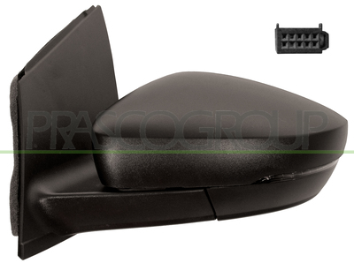 ESPEJO IZQUIERDO-MECANICO-NEGRO-CON PILOTO-ASFERICO/CROMADO-CONECTOR RECTANGULAR-10H2P MOD. 12/09 >