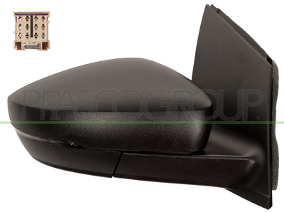 ESPEJO DERECHO ELECTRICO-NEGRO-TERMICO-CON PILOTO-CONVEXO/CROMADO-CONECTOR CUADRADO-12H6P MOD. > 11/09