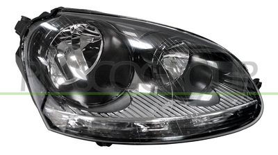 OPTICA DERECHA H7+H7 ELECTRICA-CON MOTOR-NEGRA (MONTAJE HELLA)