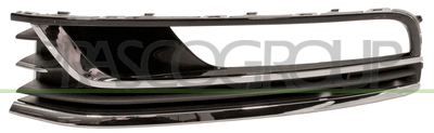 REJILLA IZQUIERDA PARACHOQUES DELANTERO-NEGRO BRILLANTE-CON AGUJERO ANTINIEBLA-CON MOLDURA CROMADO MOD. HIGHLINE