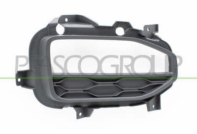 REJILLA SUPERIOR DERECHA PARACHOQUES-NEGRA-CON AGUJEROS LUZ DIURNA RECTANGULAR HALOGENA Y SENSORE DE APARCAMIENTO