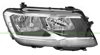 OPTICA DERECHA H7+H7 ELECTRICA-CON MOTOR-CON LUZ DIURNA-NEGRA