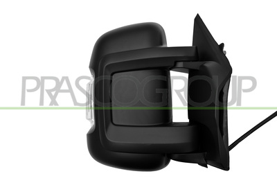ESPEJO DERECHO-ELECTRICO-NEGRO-TERMICO-ABATIBLE-CON PILOTO-CON BOMBILLA 5W-BRAZO CORTO-10 PINES
