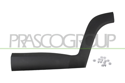 MOLDURA PUERTA TRASERA IZQUIERDA-CON CLIPS-NEGRA-GRANULADA-CON BIADHESIVO